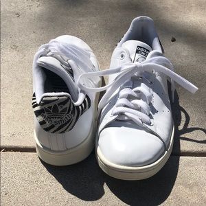 adidas stan smith black and white zebra print
